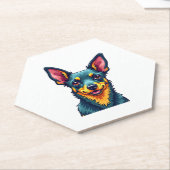 Chihuahua Abstrakte Malerfarbe Niedlicher Hund (2) Untersetzer (angewinkelt)