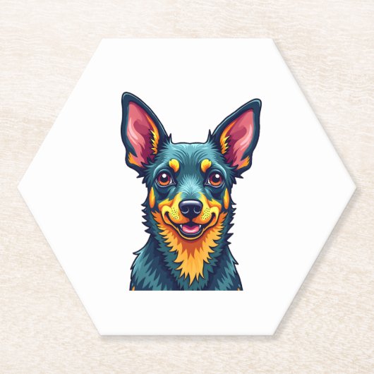 Chihuahua Abstrakte Malerfarbe Niedlicher Hund (2) Untersetzer (Vorderseite)