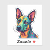 Chihuahua Abstrakte Malerfarbe Niedlicher Hund (3) Aufkleber (Blatt)