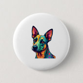 Chihuahua Abstrakte Malerfarbe Niedlicher Hund (3) Button (Vorderseite)