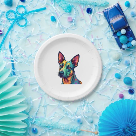 Chihuahua Abstrakte Malerfarbe Niedlicher Hund (3) Pappteller (Party)