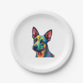 Chihuahua Abstrakte Malerfarbe Niedlicher Hund (3) Pappteller (Vorderseite)