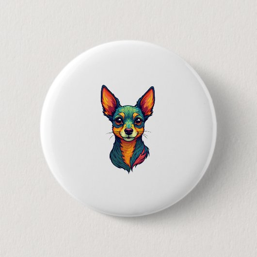 Chihuahua Abstrakte Malerfarbe Niedlicher Hund (4) Button (Vorderseite)
