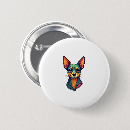 Chihuahua Abstrakte Malerfarbe Niedlicher Hund (4) Button (Vorne & Hinten)