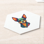Chihuahua Abstrakte Malerfarbe Niedlicher Hund (4) Untersetzer (angewinkelt)