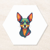 Chihuahua Abstrakte Malerfarbe Niedlicher Hund (4) Untersetzer (Vorderseite)