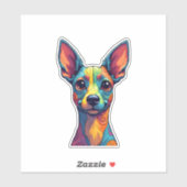 Chihuahua Abstrakte Malerfarbe Niedlicher Hund (5) Aufkleber (Blatt)