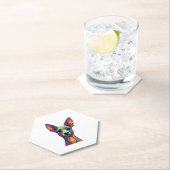 Chihuahua Abstrakte Malerfarbe Niedlicher Hund (5) Untersetzer (Vor Ort)