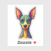 Chihuahua Abstrakte Malerfarbe Niedlicher Hund (6) Aufkleber (Blatt)