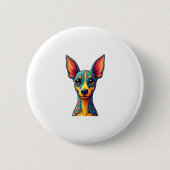 Chihuahua Abstrakte Malerfarbe Niedlicher Hund (6) Button (Vorderseite)