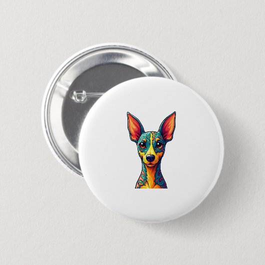 Chihuahua Abstrakte Malerfarbe Niedlicher Hund (6) Button (Vorne & Hinten)