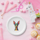 Chihuahua Abstrakte Malerfarbe Niedlicher Hund (6) Pappteller (Party)