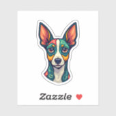 Chihuahua Abstrakte Malerfarbe Niedlicher Hund (7) Aufkleber (Blatt)