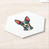 Chihuahua Abstrakte Malerfarbe Niedlicher Hund (7) Untersetzer (angewinkelt)