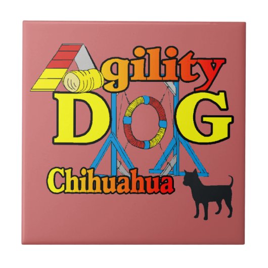 Chihuahua-Agility Fliese (Vorderseite)