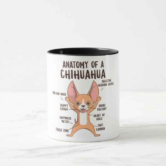 Chihuahua Anatomie-Tasse spendet Chihuahua-Kaffee- Tasse (Zentrum)