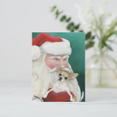 "Chihuahua and Santa" Hundescharte Postkarte (Stehend Vorderseite)