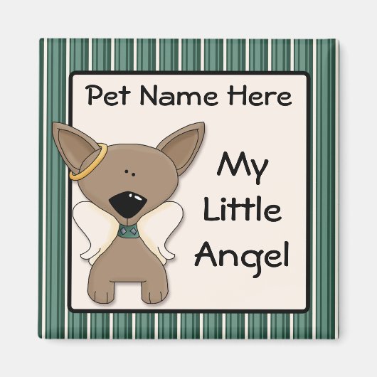 Chihuahua Angel Dogs Memory Keepake Name Geschenk Magnet (Vorne)