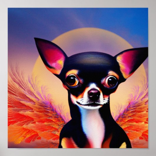Chihuahua Angel Square Poster (Vorne)