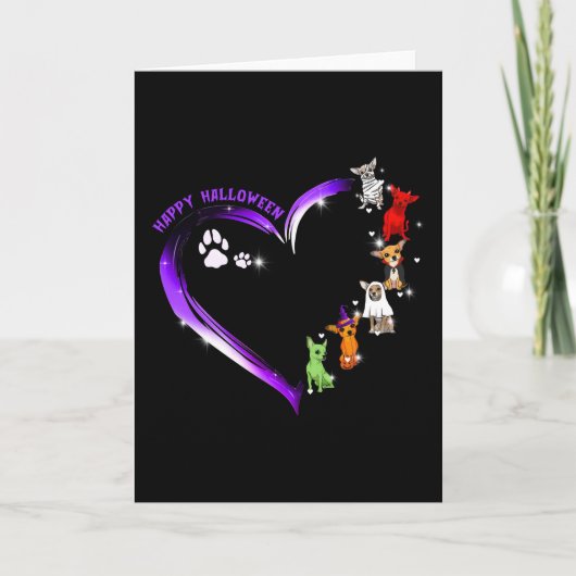 Chihuahua Anzug Happy Halloween Shirt Funny Dog Karte (Vorderseite)