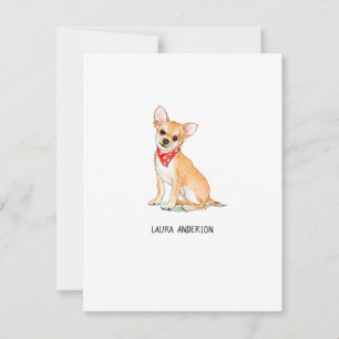 Chihuahua-Aquarell-Flat-Dankeskarten Dankeskarte
