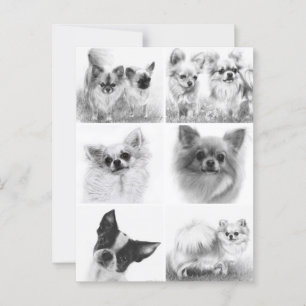 Chihuahua Art Collection Handgemalte Kunstwerke Postkarte