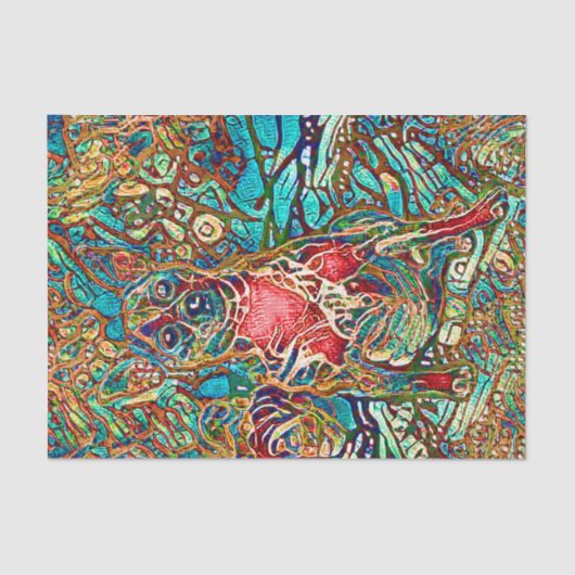 Chihuahua Art Colorful Psychedelic Dog Portrait Seidenpapier (Vorderseite)
