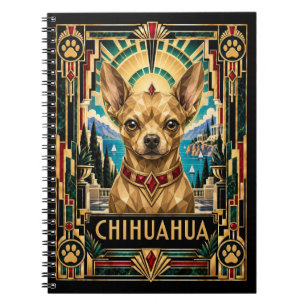 Chihuahua, Art Deco Hund Notizblock