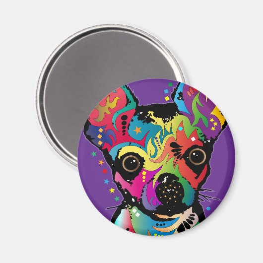 Chihuahua Art Magnet (Vorderseite/Rückseite)