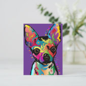 Chihuahua Art Postkarte (Stehend Vorderseite)