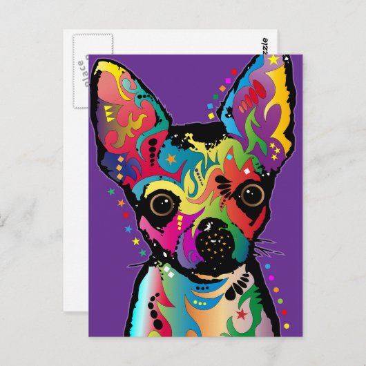 Chihuahua Art Postkarte (Vorne/Hinten)