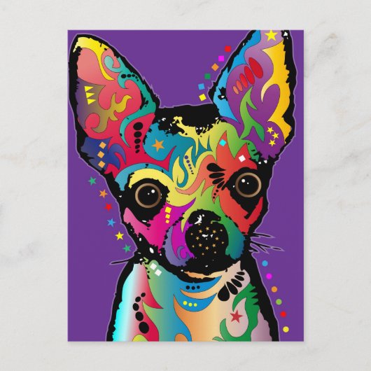 Chihuahua Art Postkarte (Vorderseite)