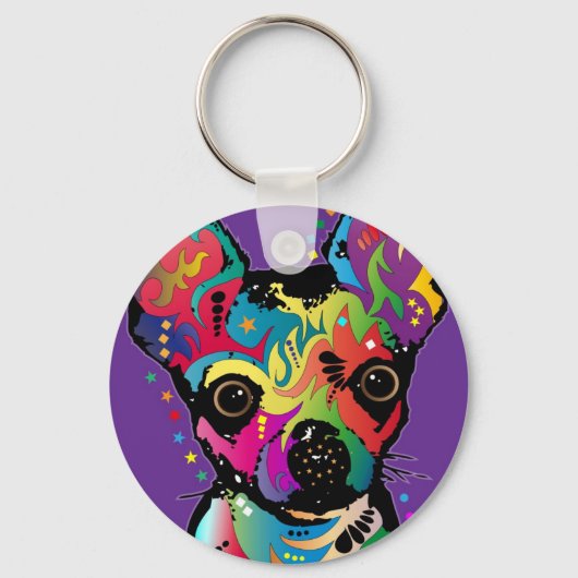 Chihuahua Art Schlüsselanhänger (Vorderseite)