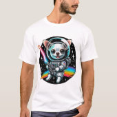 Chihuahua Astronaut mit Rainbow Lightsaber in Sp T-Shirt (Vorderseite)
