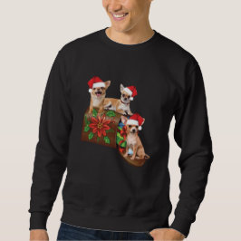Chihuahua auf Box Brief Weihnachtsschmuck Niedlich Sweatshirt