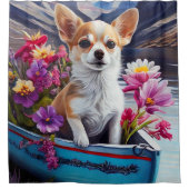 Chihuahua auf dem Paddle: Ein Landschaftliches Abe Duschvorhang (Vorderseite)