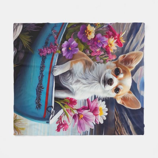 Chihuahua auf dem Paddle: Ein Landschaftliches Abe Fleecedecke (Vorderseite (Horizontal))