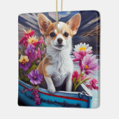 Chihuahua auf dem Paddle: Ein Landschaftliches Abe Keramikornament (Links)