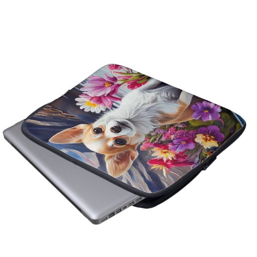 Chihuahua auf dem Paddle: Ein Landschaftliches Abe Laptopschutzhülle (Vorne Knopf)