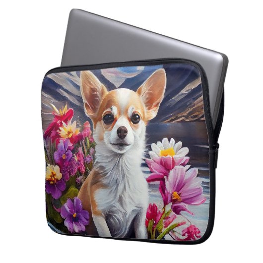 Chihuahua auf dem Paddle: Ein Landschaftliches Abe Laptopschutzhülle (Vorderseite Links)