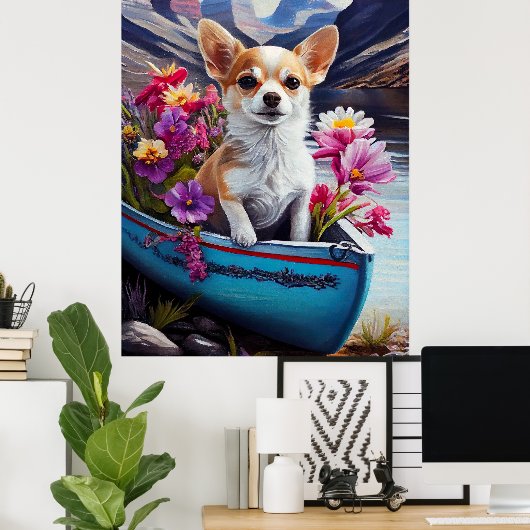Chihuahua auf dem Paddle: Ein Landschaftliches Abe Poster (Heimbüro)