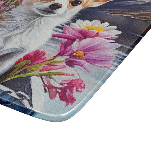 Chihuahua auf dem Paddle: Ein Landschaftliches Abe Schneidebrett (Ecke)