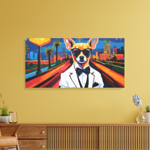 CHIHUAHUA AUF DER STADT 4 LEINWANDDRUCK