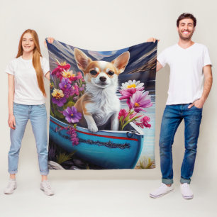 Chihuahua auf einem Paddel: Ein landschaftliches A Fleecedecke