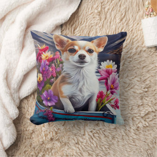 Chihuahua auf einem Paddel: Ein landschaftliches A Kissen