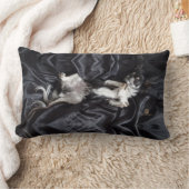 Chihuahua auf schwarzer Seide Lendenkissen (Decke)