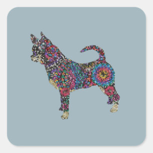 Chihuahua-Aufkleber Quadratischer Aufkleber