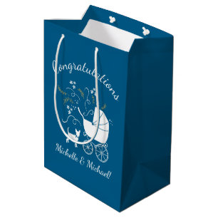 Chihuahua Baby Shower Blue Boy Dog Mittlere Geschenktüte