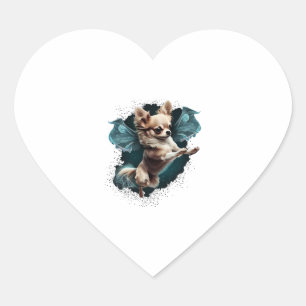 Chihuahua Ballerina Ballerina Tanz Herz-Aufkleber