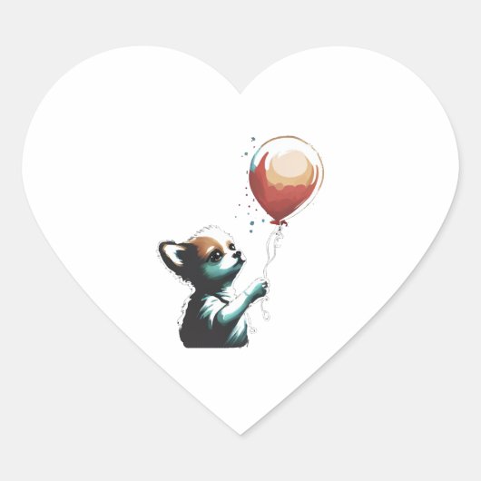 Chihuahua Balloon Niedlich Dog Chiwawa Funny Herz-Aufkleber (Vorderseite)